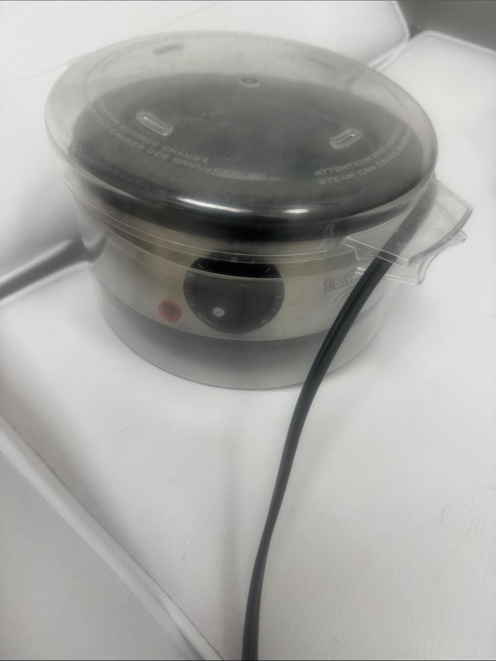 Electric Stainless Steel Egg Cooker - Black Accent
